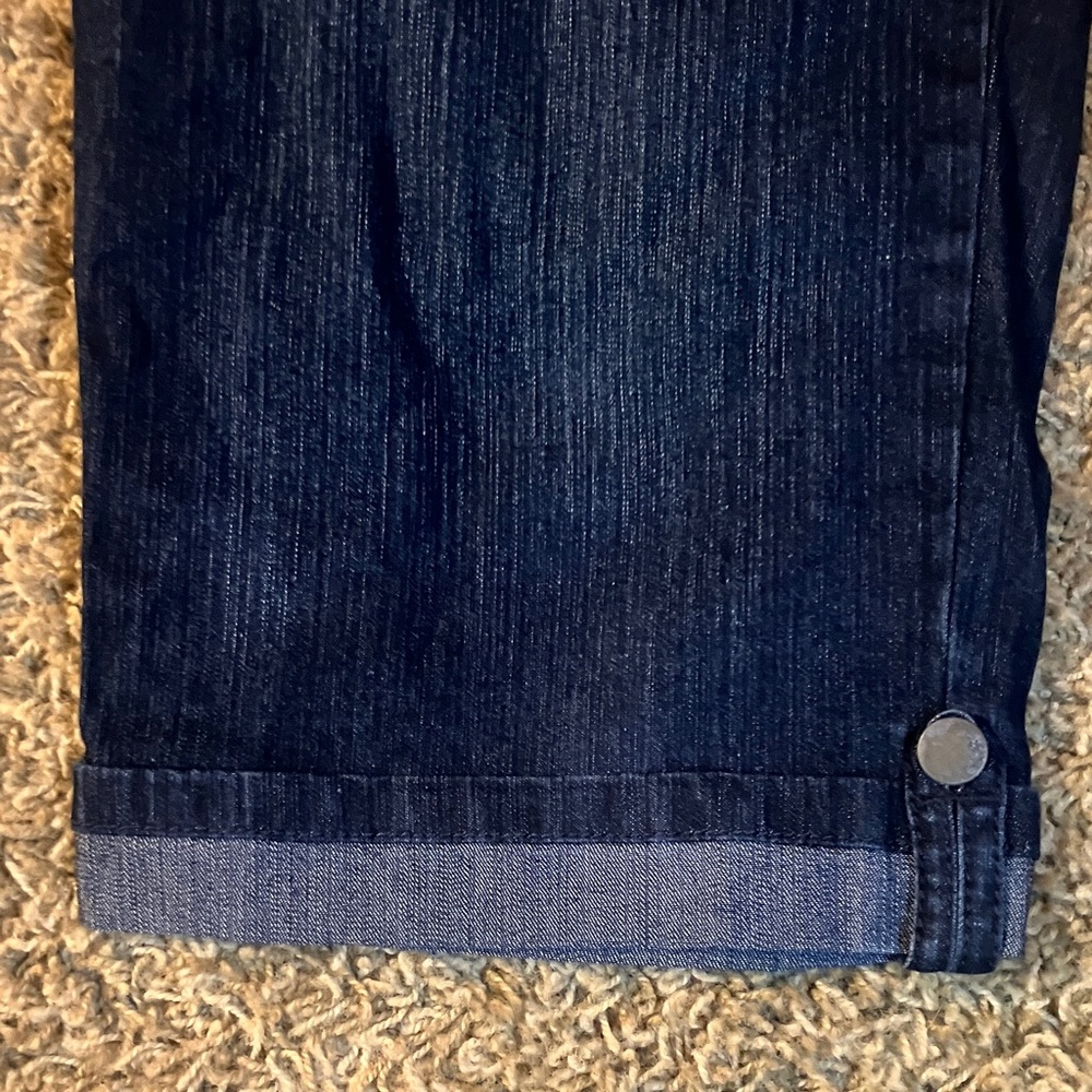 Dark Blue Denim Skimmer Capri Jeans 12 - Picture 3 of 9